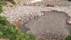 Air lindi yang keluar dari outfall IPAL TPK Sarimukti