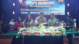Syukuran peringatan Hari Ulang Tahun ke-80 Korps Infanteri yang berlangsung di Lapangan Wirotama Pussenif. Bandung. Kamis (9/10/2025).