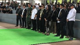 Penyambutan Ketua Umum DPP Paskibar Encep Wepi Kurnia dalam gelaran syukuran hari lahir PASKIBAR Satria Kiansantang yang ke-20/SAMBAS MEDIA/