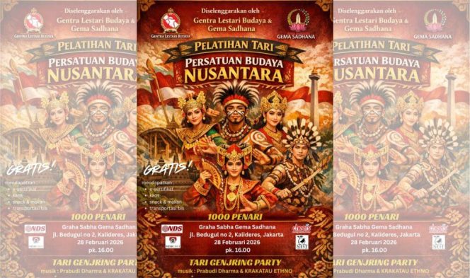 Lestarikan Seni Tari Nusantara, Gentra Lestari Budaya dan Gema Sadhana Gelar Pelatihan 1000 Penari di Jakarta