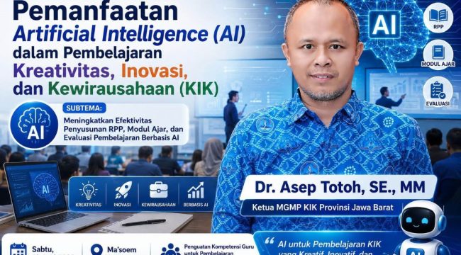 Workshop dan Silaturahmi Forum MGMP KIK (Kreativitas, Inovasi dan Kewirausahaan) SMK Se-Jawa Barat.
