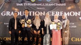 Pelepasan siswa kelas XII SMK TI Pembangunan Cimahi dengan tagline