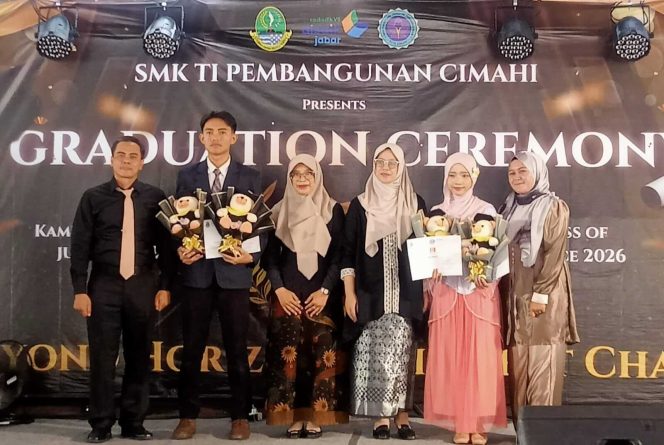 Pelepasan siswa kelas XII SMK TI Pembangunan Cimahi dengan tagline 
