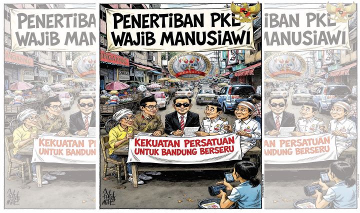 Ilustrasi - Penertiban PKL Wajib Manusiawi.
